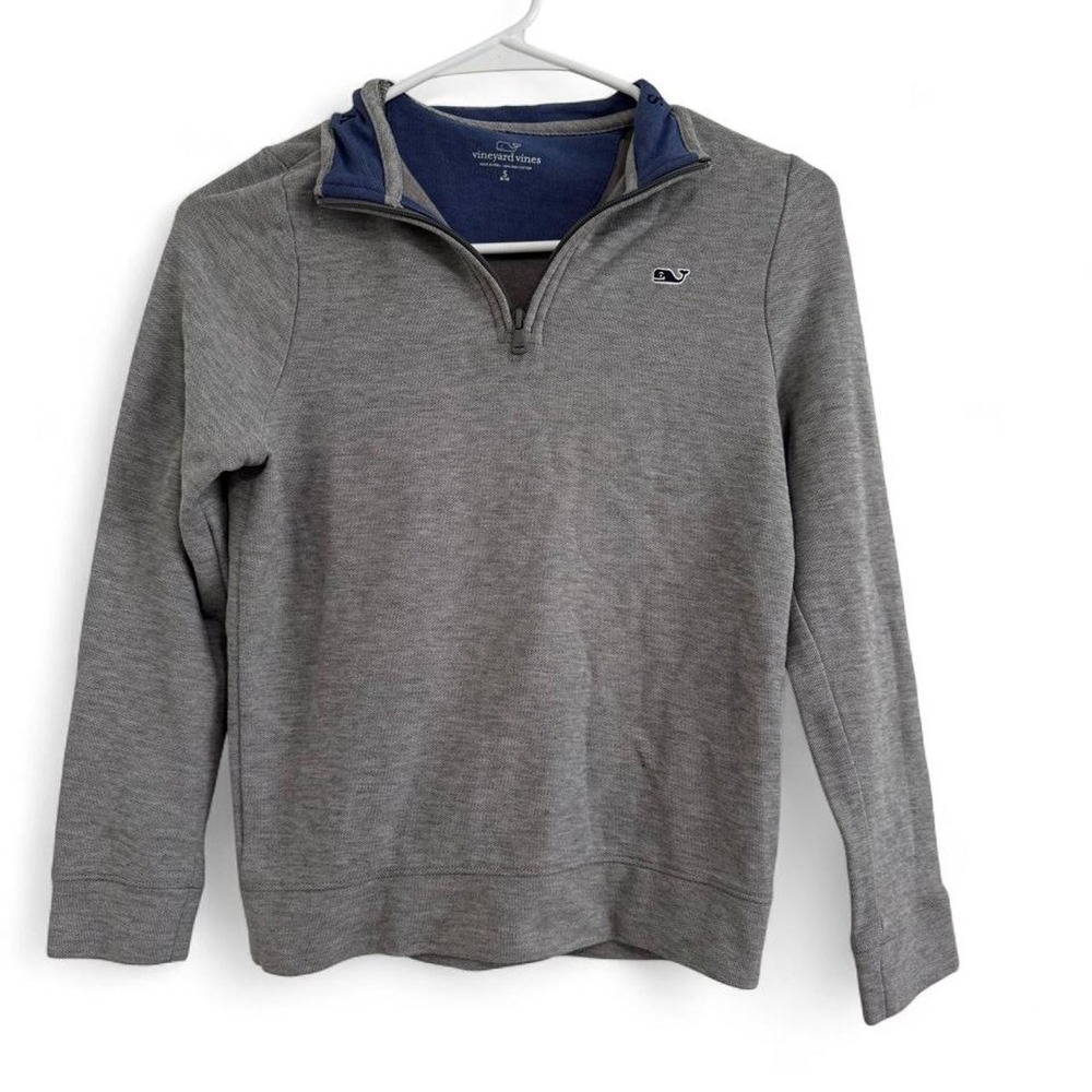 Vineyard Vines Boys Gray Quarter-Zip Pullover Sweater